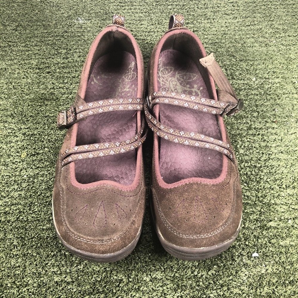 Chaco Womens Petaluma Mary Jane Shoes Coffee Bean Perforated Buckle Leather 9.5 - Picture 4 of 8